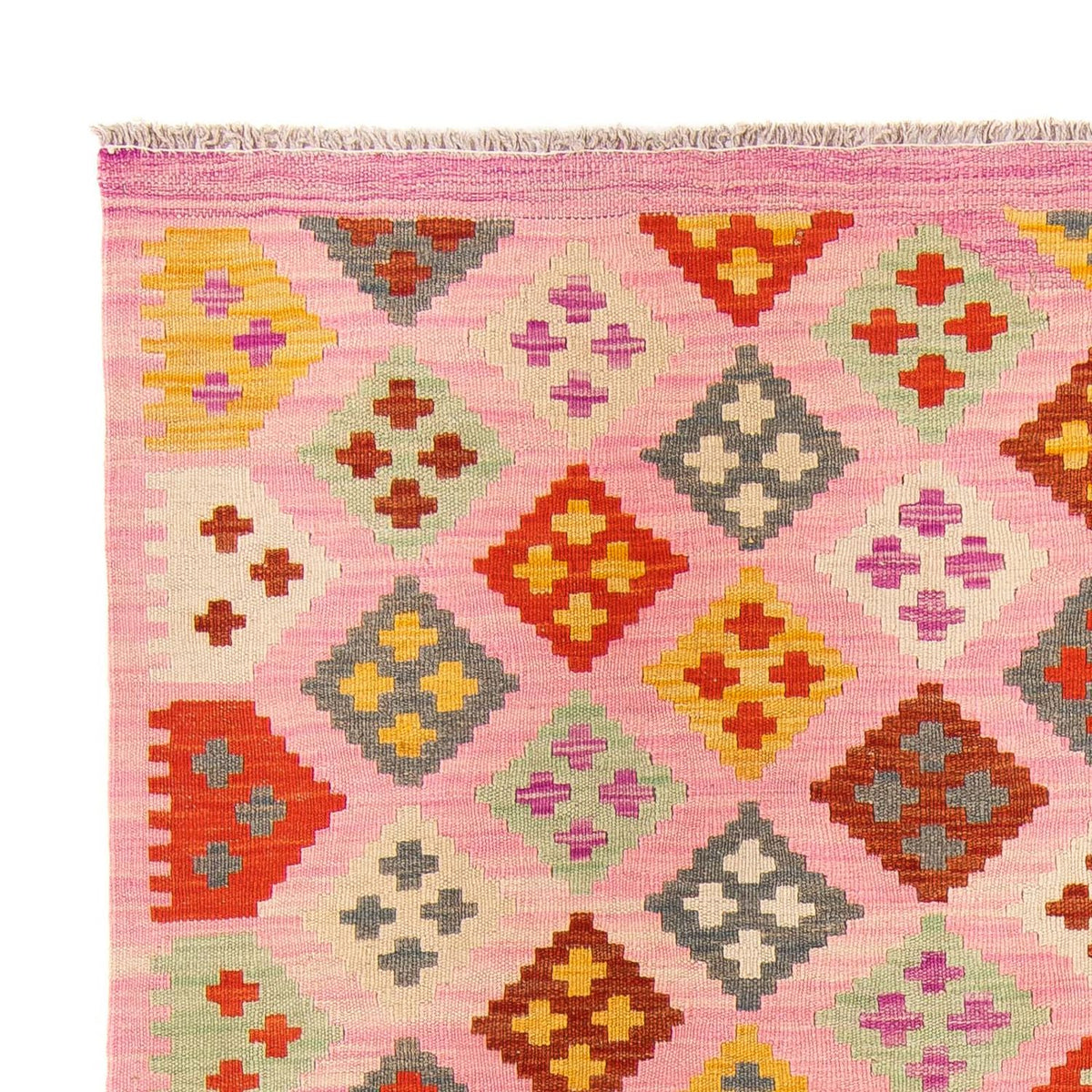 Kelim Rug - Splash - 204 x 148 cm - rose