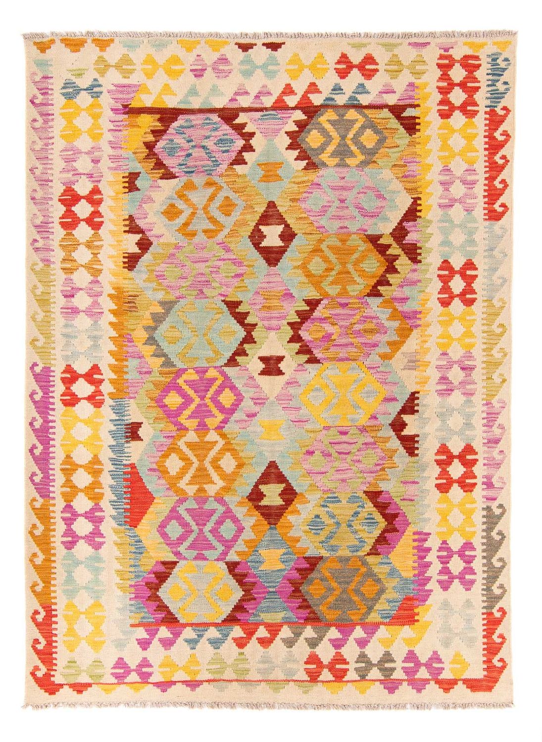 Kelim Rug - Splash - 203 x 148 cm - multicolored