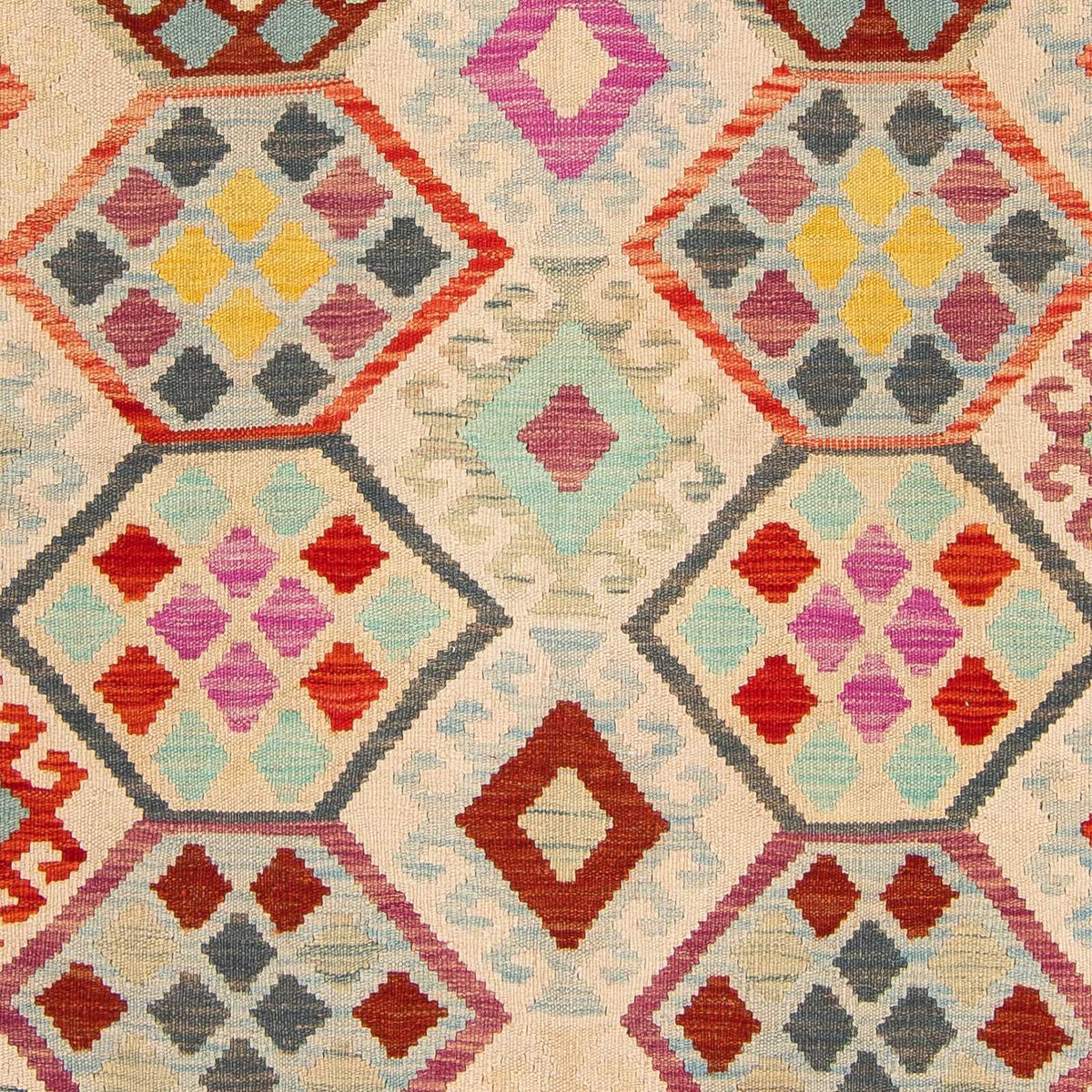 Kelim Rug - Splash - 204 x 154 cm - multicolored