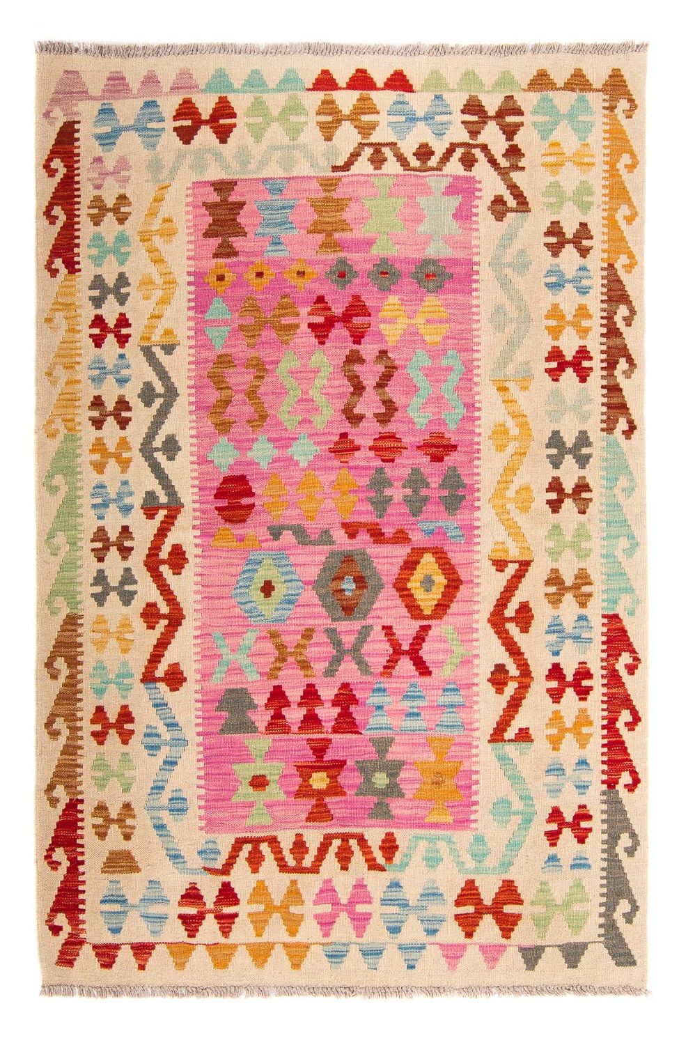 Kelim Rug - Splash - 175 x 130 cm - rose