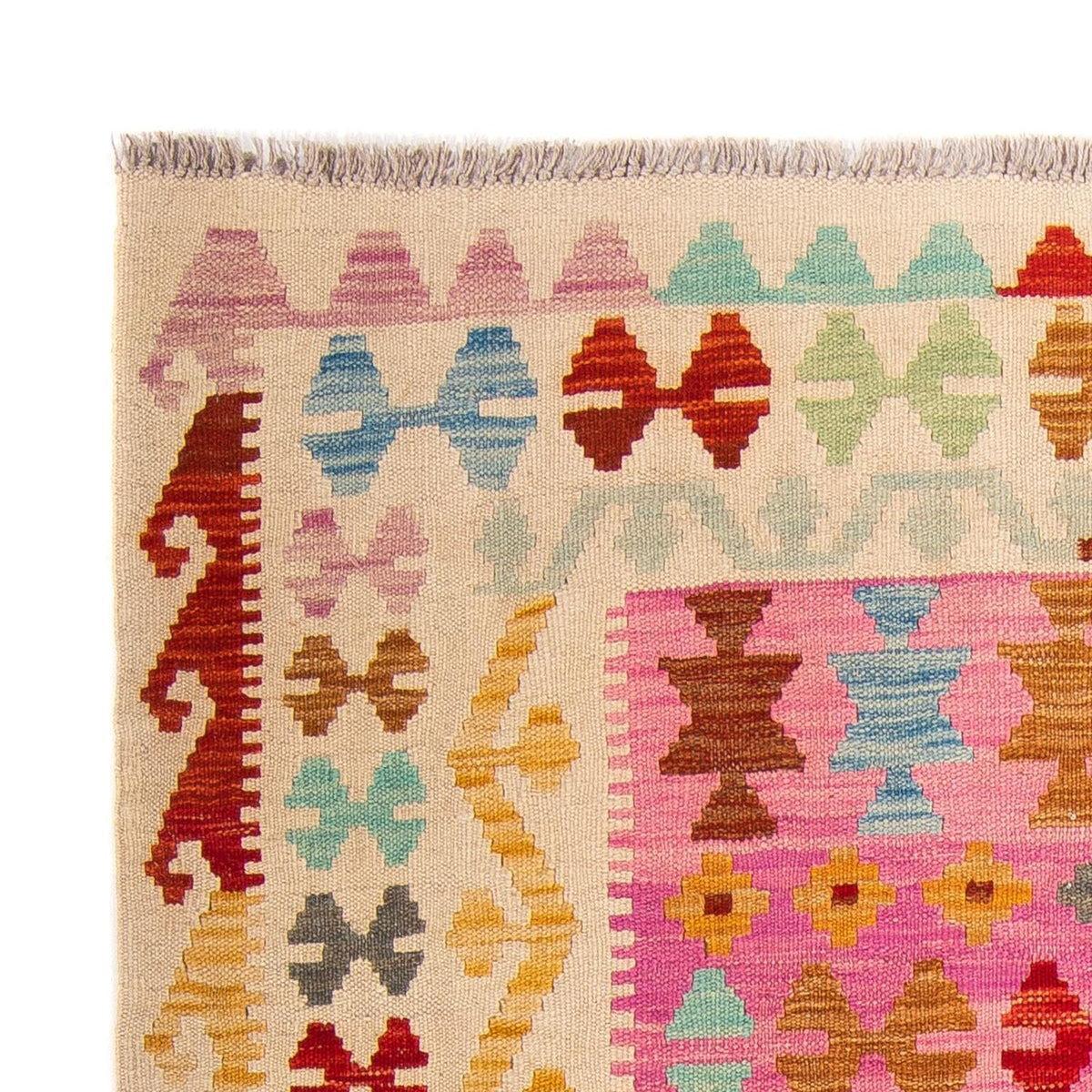 Kelim Rug - Splash - 175 x 130 cm - rose