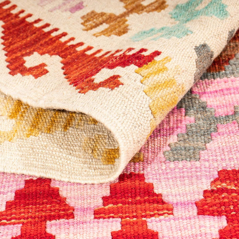 Kelim Rug - Splash - 175 x 130 cm - rose