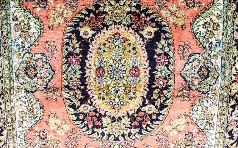 Silk Rug - Kayseri - 155 x 110 cm - rust