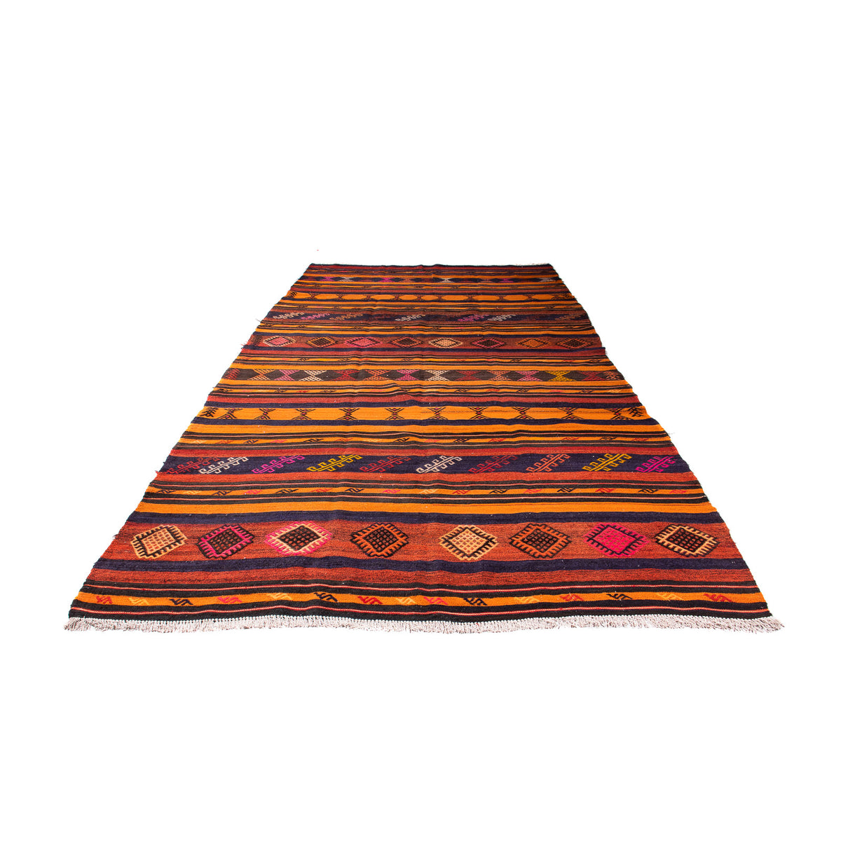 Runner Kelim Rug - Old - 340 x 170 cm - multicolored