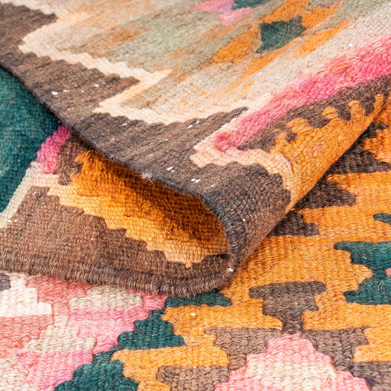 Runner Kelim Rug - Old - 370 x 145 cm - multicolored