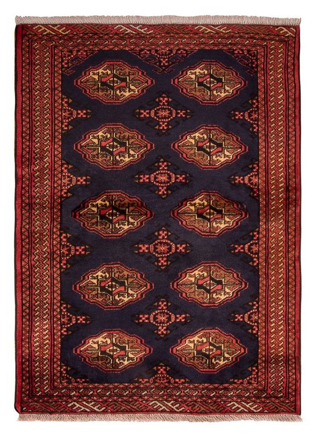 Turkaman Rug - 134 x 99 cm - dark blue