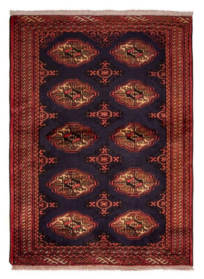 Turkaman Rug - 134 x 99 cm - dark blue