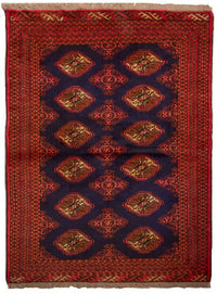 Turkaman Rug - 135 x 103 cm - dark blue