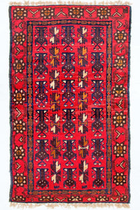 Belutsch Rug - 130 x 74 cm - red