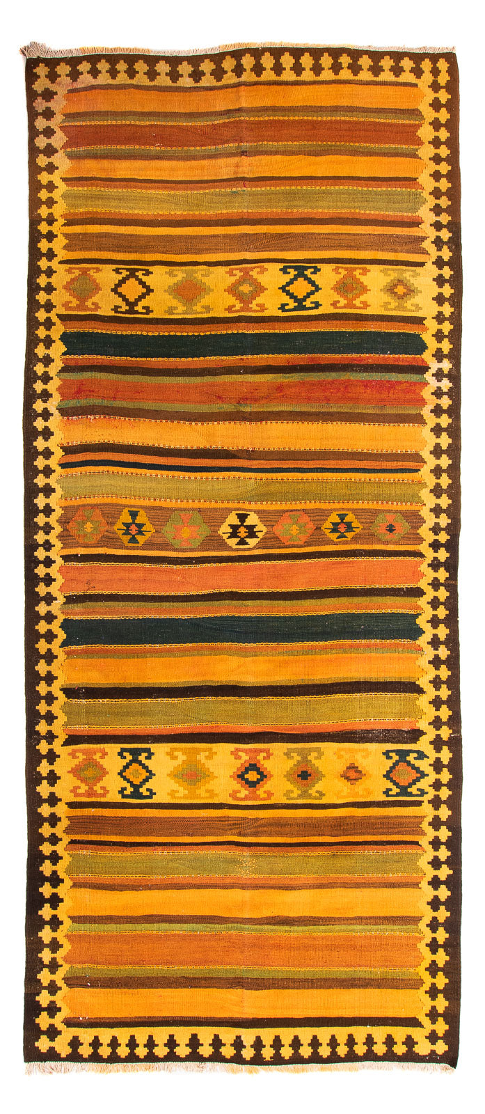 Runner Kelim Rug - Old - 355 x 160 cm - multicolored