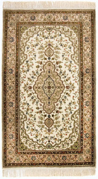 Silk Rug - Chinese Silk - 152 x 91 cm - beige