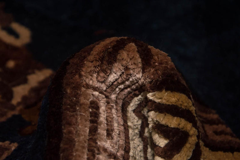 Silk Rug - Chinese Silk - 122 x 69 cm - dark blue