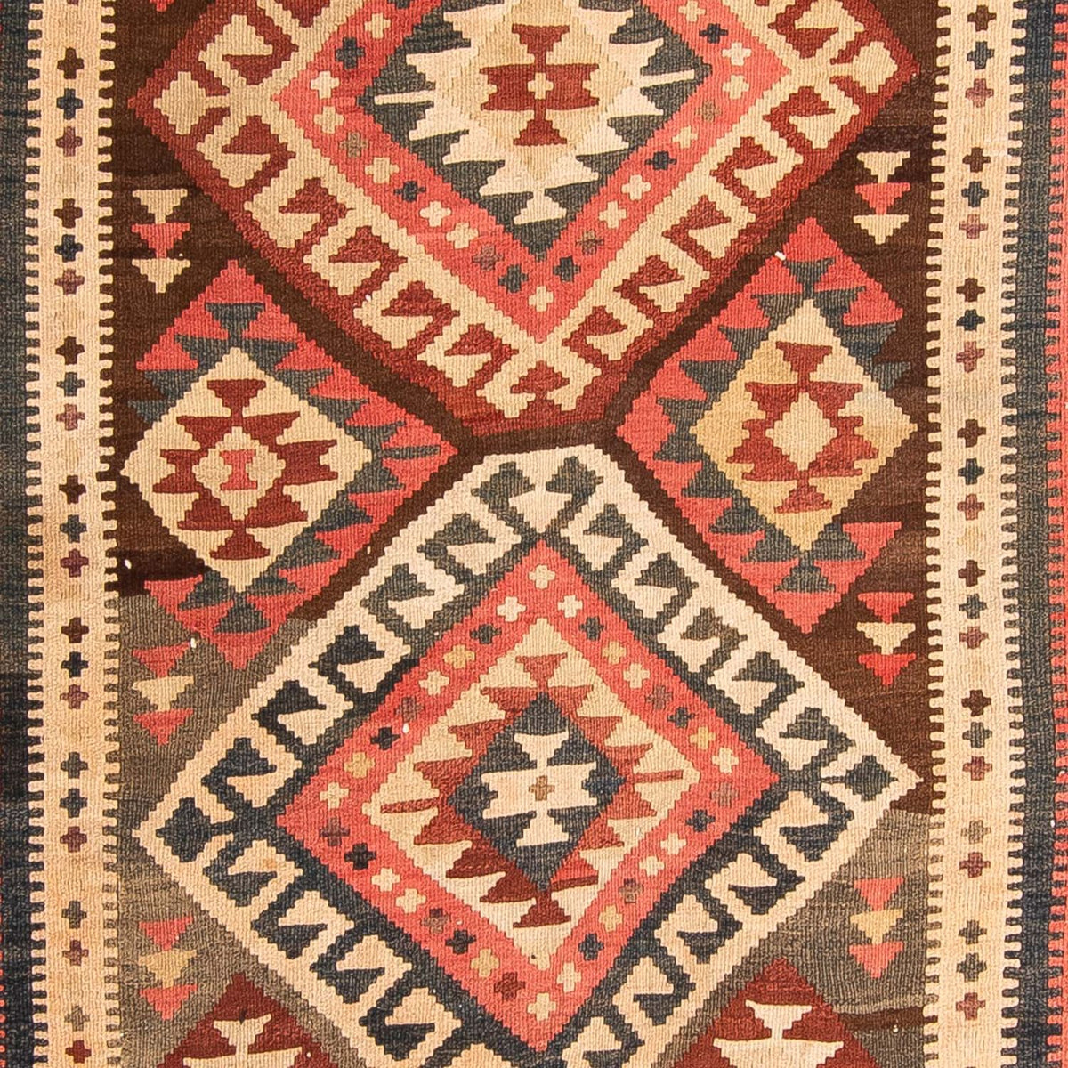 Runner Kelim Rug - Old - 402 x 135 cm - multicolored