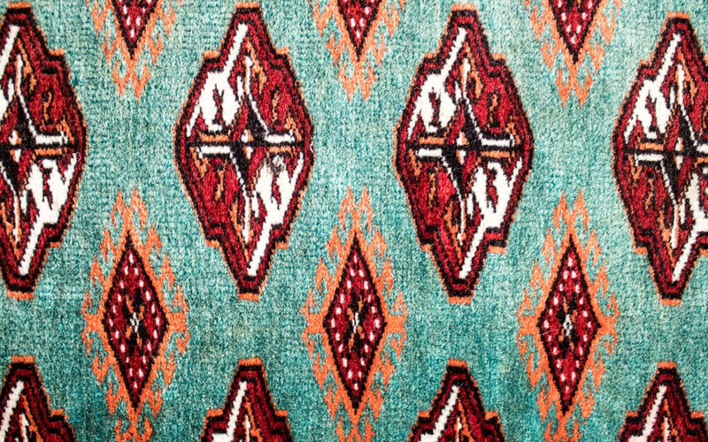 Turkaman Rug - 124 x 100 cm - turquoise