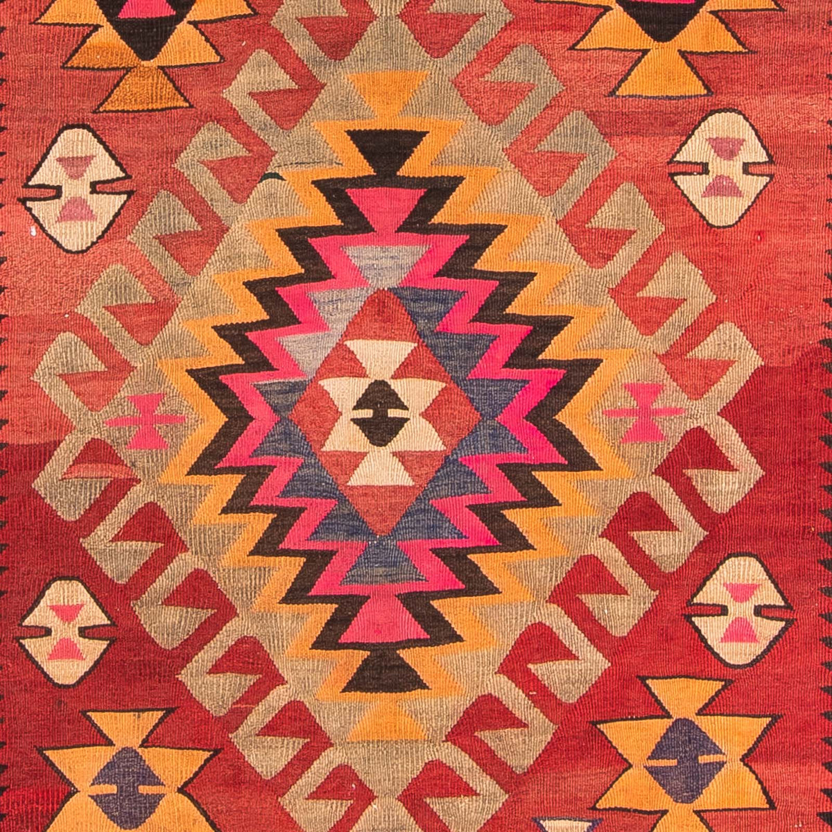 Runner Kelim Rug - Old - 350 x 150 cm - multicolored
