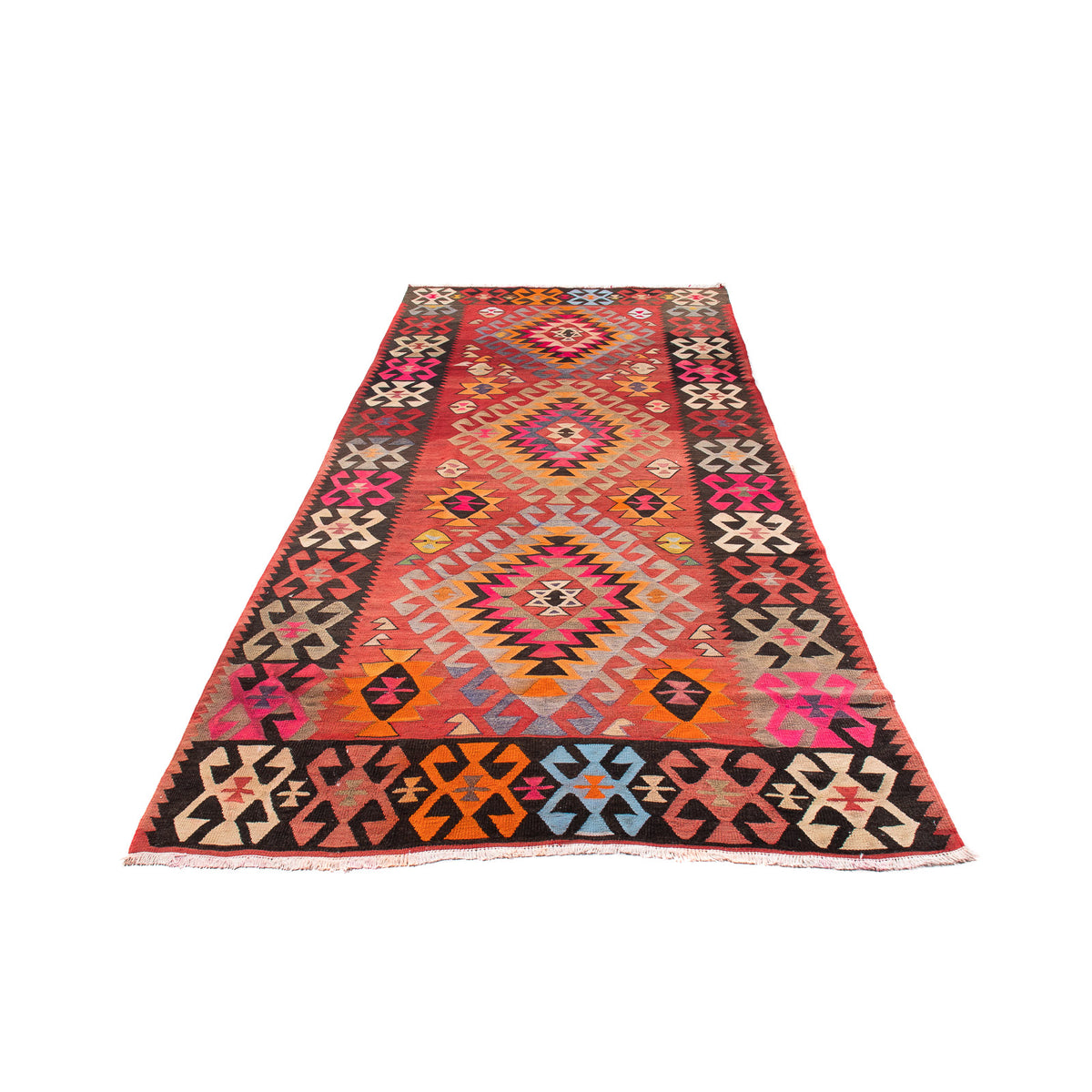 Runner Kelim Rug - Old - 350 x 150 cm - multicolored