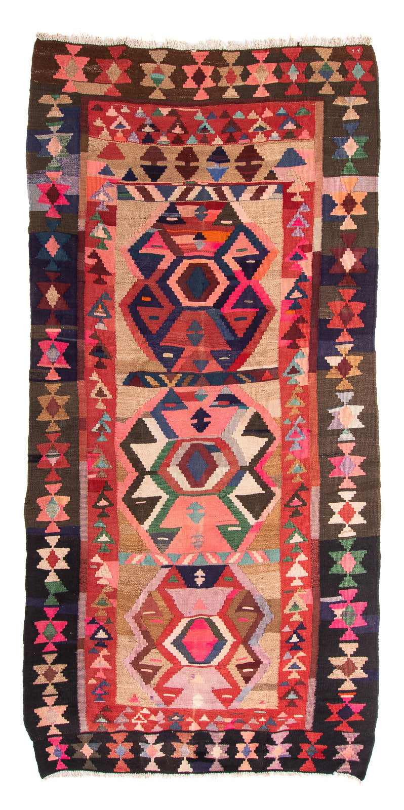 Runner Kelim Rug - Old - 300 x 150 cm - multicolored