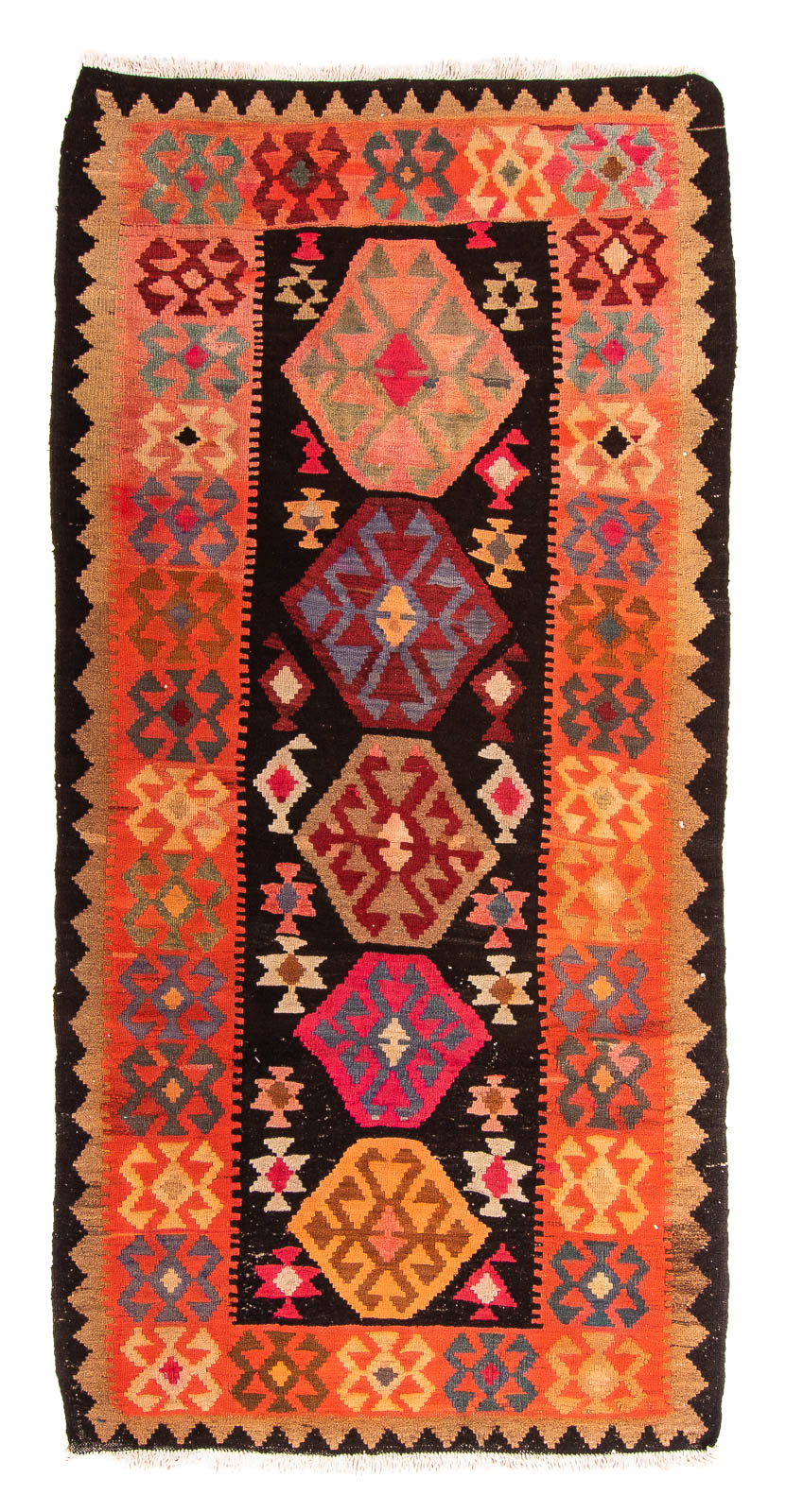 Runner Kelim Rug - Old - 240 x 117 cm - multicolored