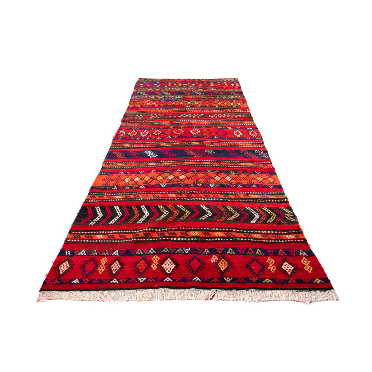 Runner Kelim Rug - Old - 350 x 145 cm - multicolored