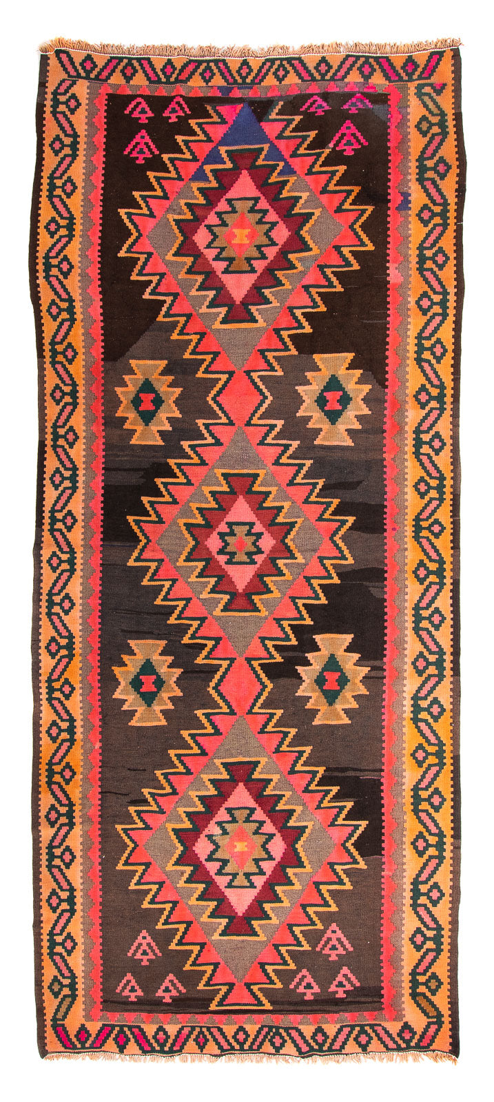 Runner Kelim Rug - Old - 335 x 150 cm - multicolored