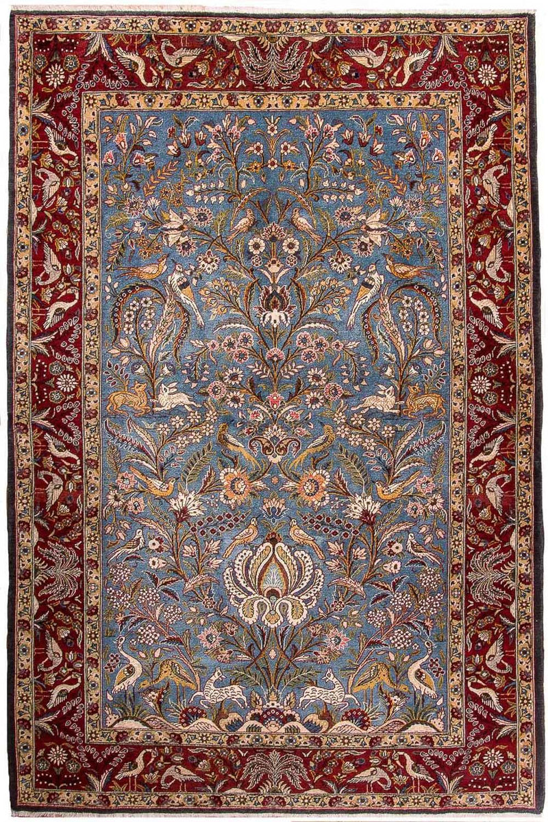 Perser Rug - Ghom - 207 x 137 cm - light blue