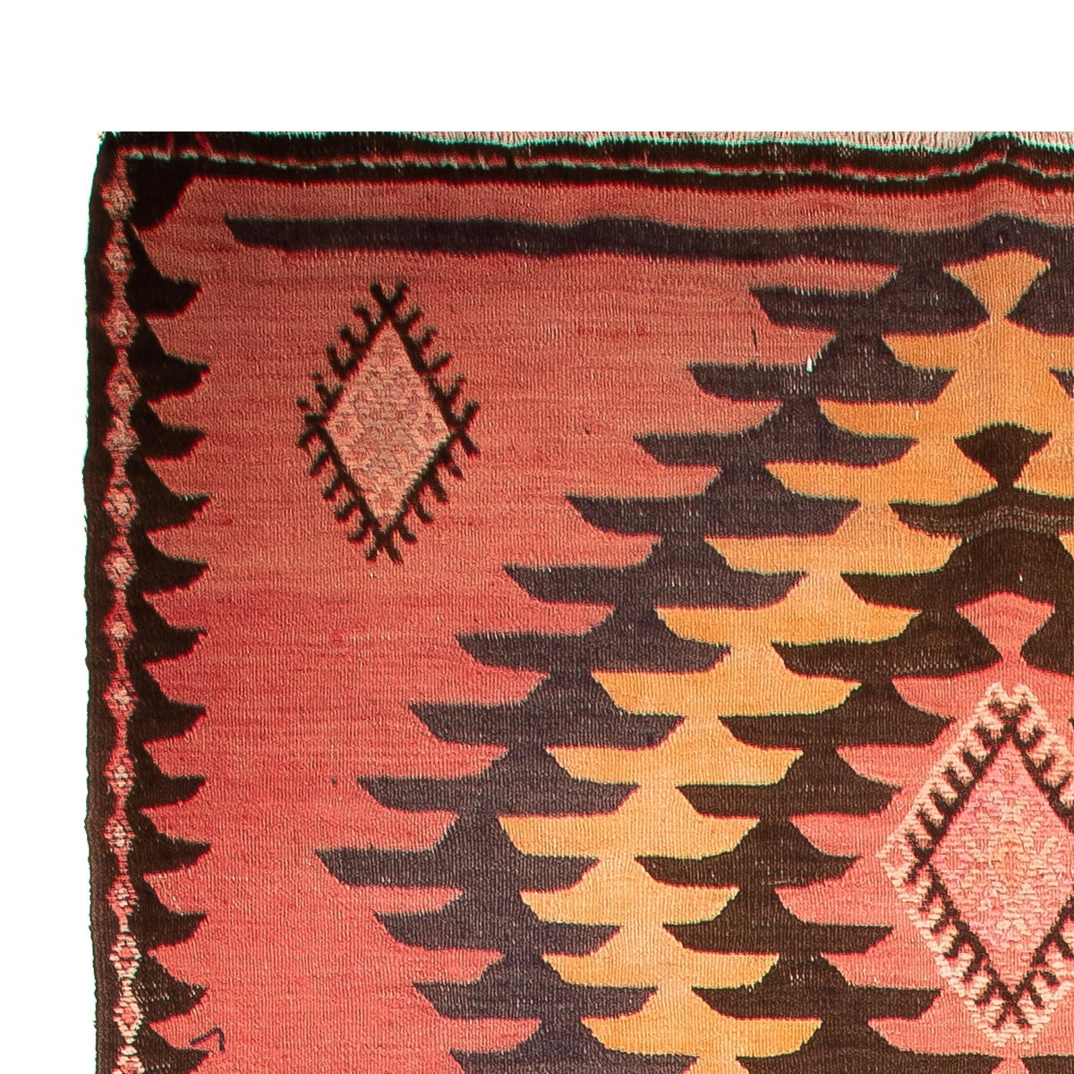 Runner Kelim Rug - Old - 410 x 160 cm - rust