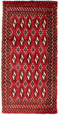 Runner Turkaman Rug - 100 x 50 cm - red