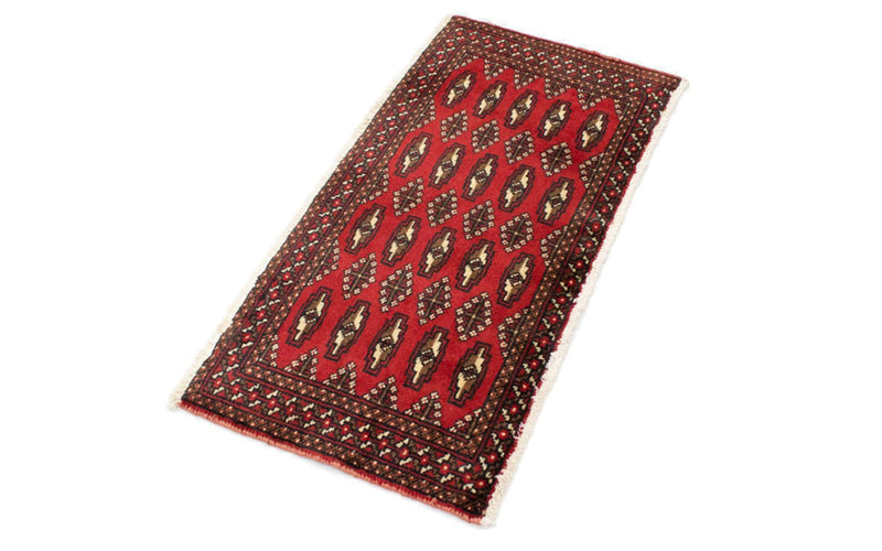 Runner Turkaman Rug - 100 x 50 cm - red