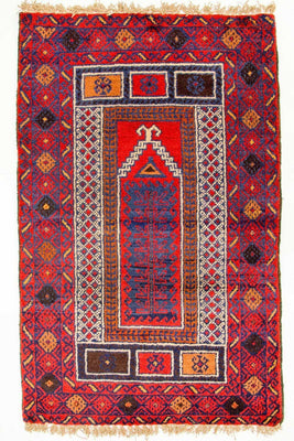 Belutsch Rug - 125 x 79 cm - red