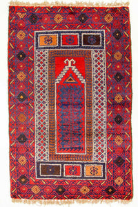Belutsch Rug - 125 x 79 cm - red