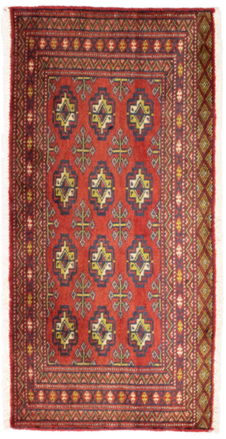 Runner Turkaman Rug - 100 x 50 cm - red