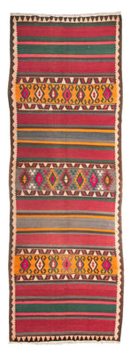 Runner Kelim Rug - Old - 400 x 142 cm - multicolored