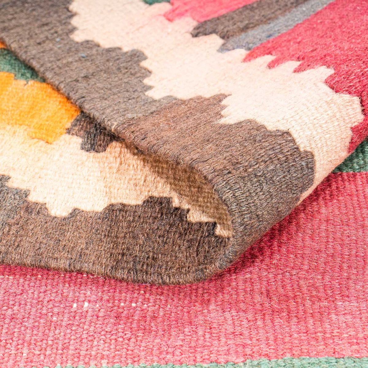 Runner Kelim Rug - Old - 400 x 142 cm - multicolored