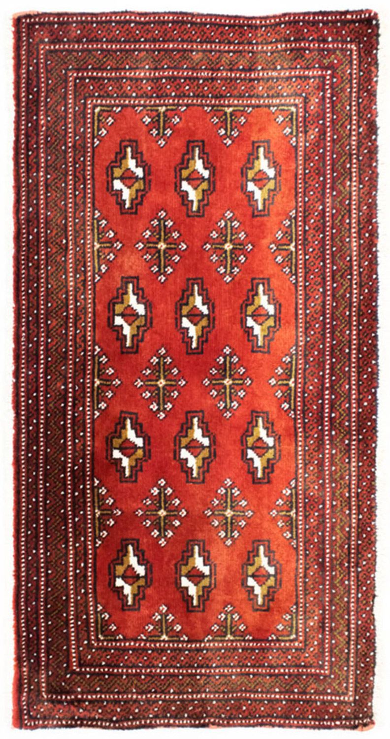 Runner Turkaman Rug - 100 x 50 cm - red