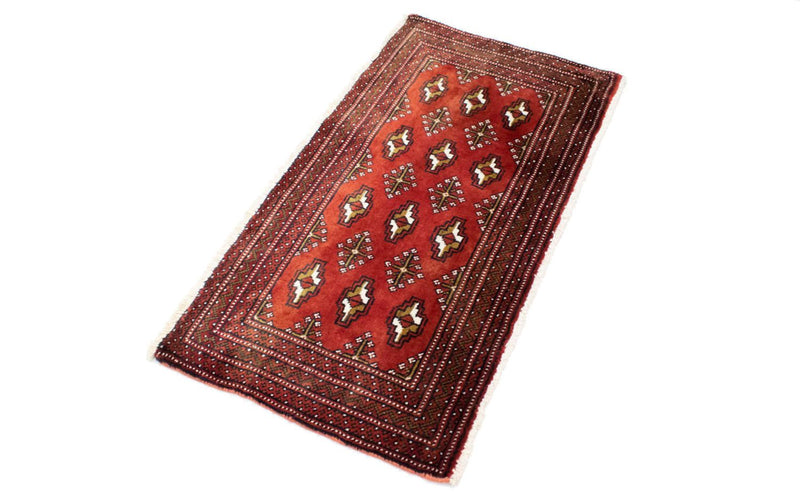 Runner Turkaman Rug - 100 x 50 cm - red