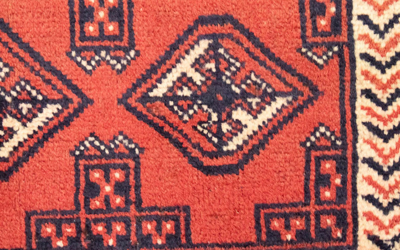Runner Turkaman Rug - 100 x 50 cm - red