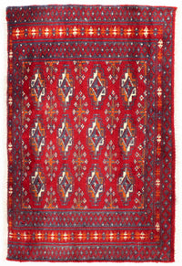 Runner Turkaman Rug - 100 x 50 cm - red