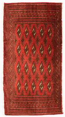 Runner Turkaman Rug - 100 x 50 cm - red