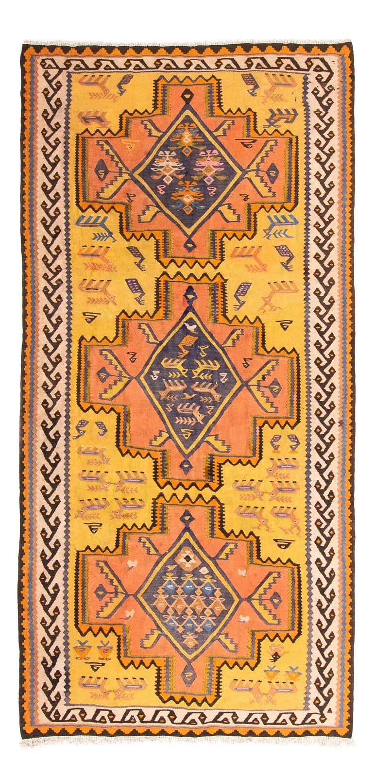 Runner Kelim Rug - Old - 280 x 147 cm - multicolored