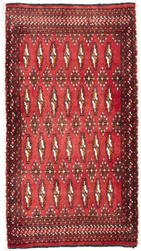Runner Turkaman Rug - 100 x 50 cm - red