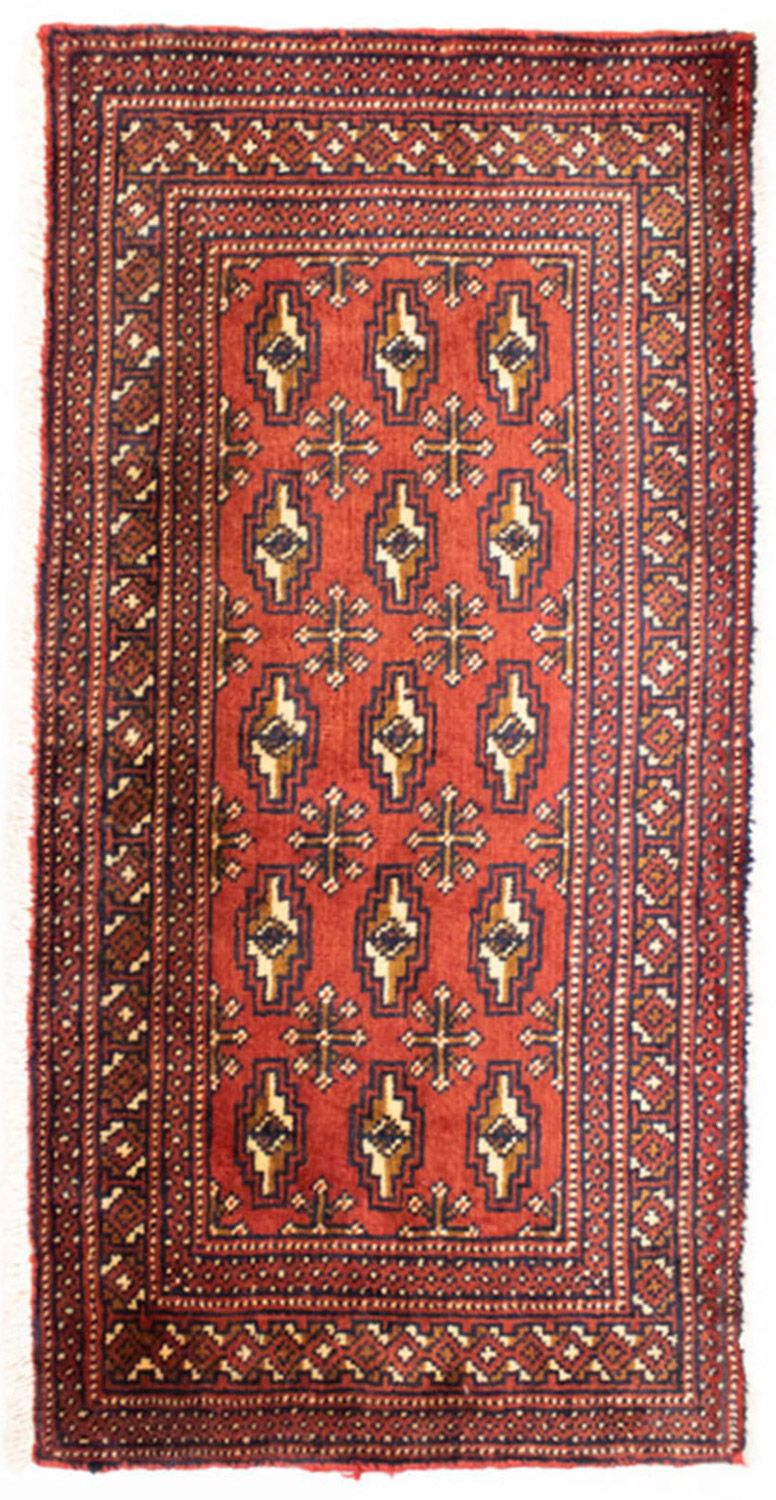 Runner Turkaman Rug - 100 x 50 cm - red