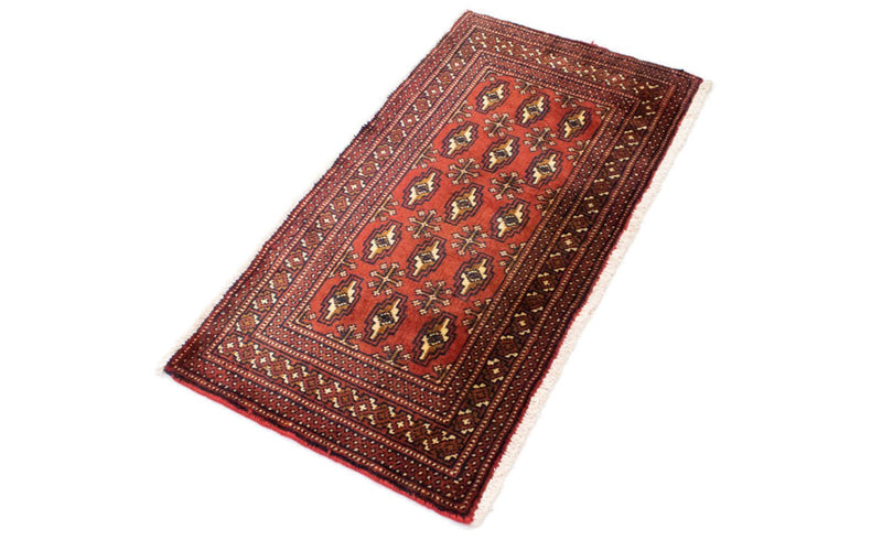 Runner Turkaman Rug - 100 x 50 cm - red