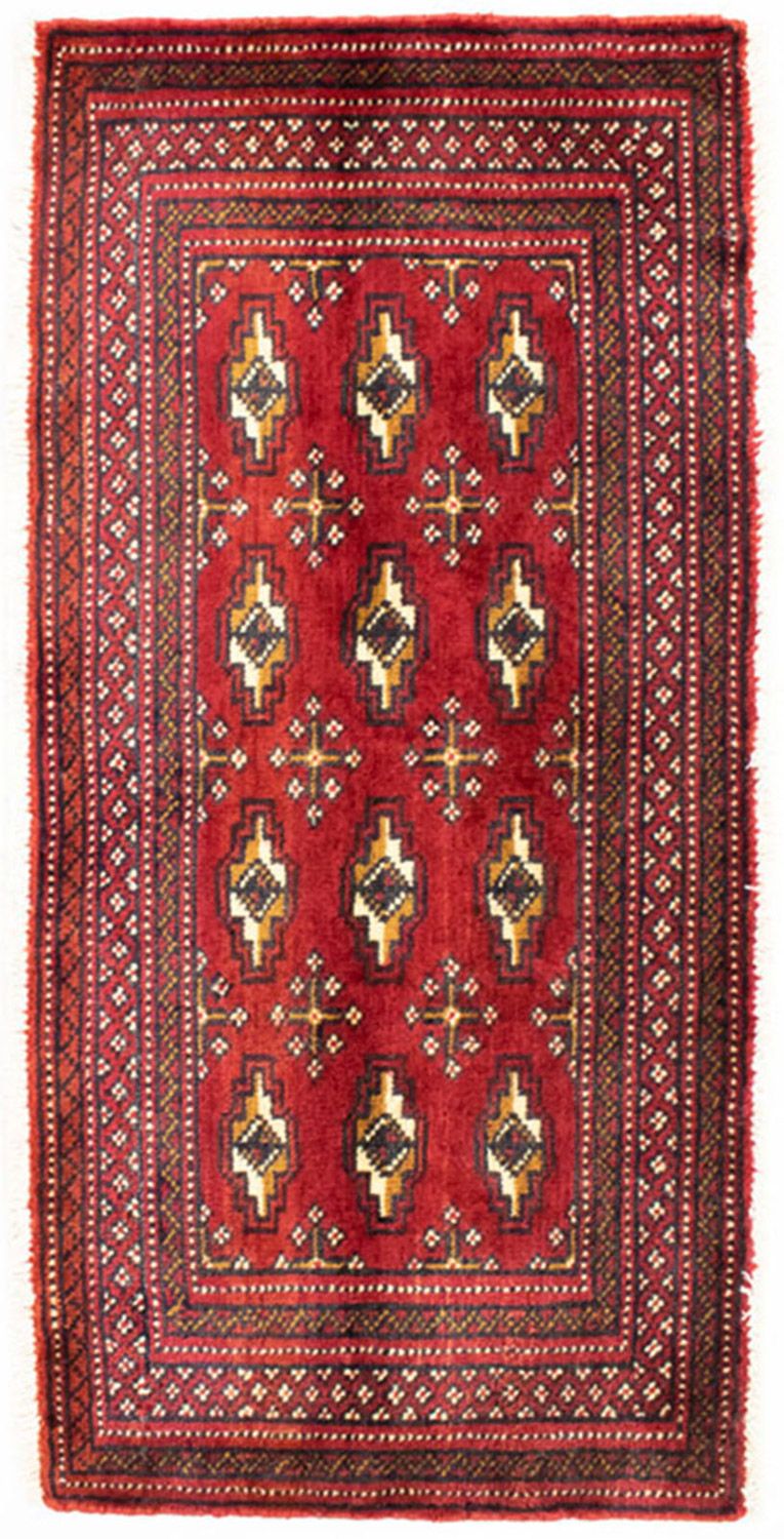 Runner Turkaman Rug - 100 x 50 cm - red