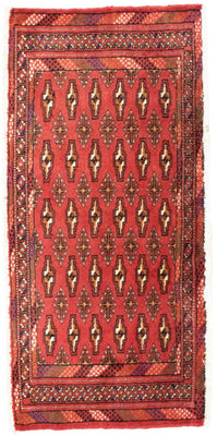 Runner Turkaman Rug - 100 x 50 cm - red