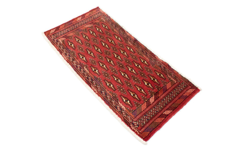 Runner Turkaman Rug - 100 x 50 cm - red