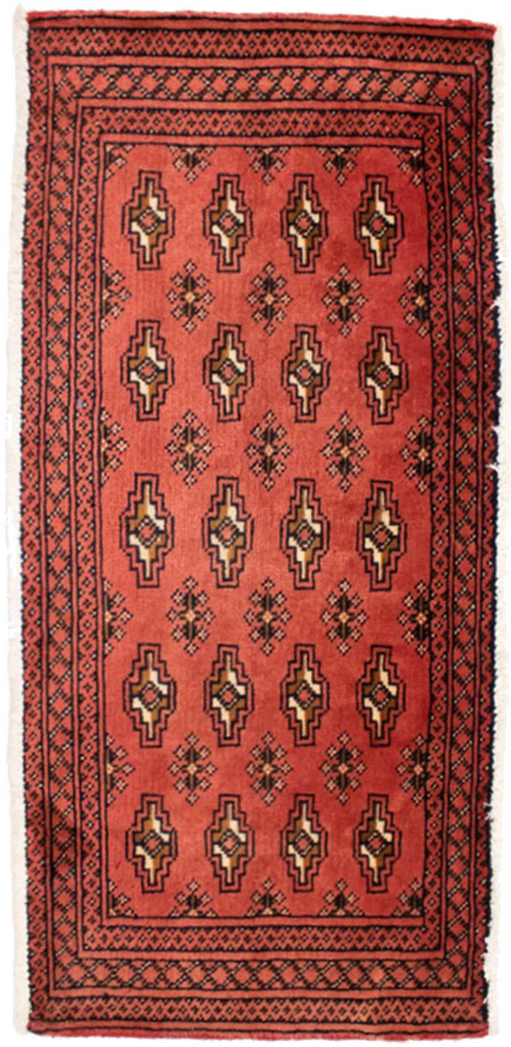 Runner Turkaman Rug - 100 x 50 cm - red