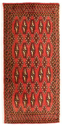 Runner Turkaman Rug - 100 x 50 cm - red