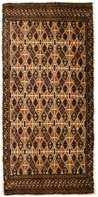 Runner Turkaman Rug - 100 x 50 cm - multicolored