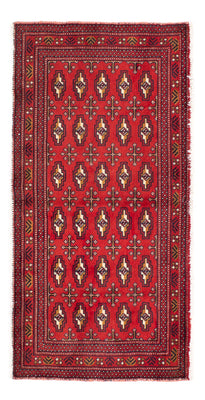 Runner Turkaman Rug - 100 x 50 cm - dark red
