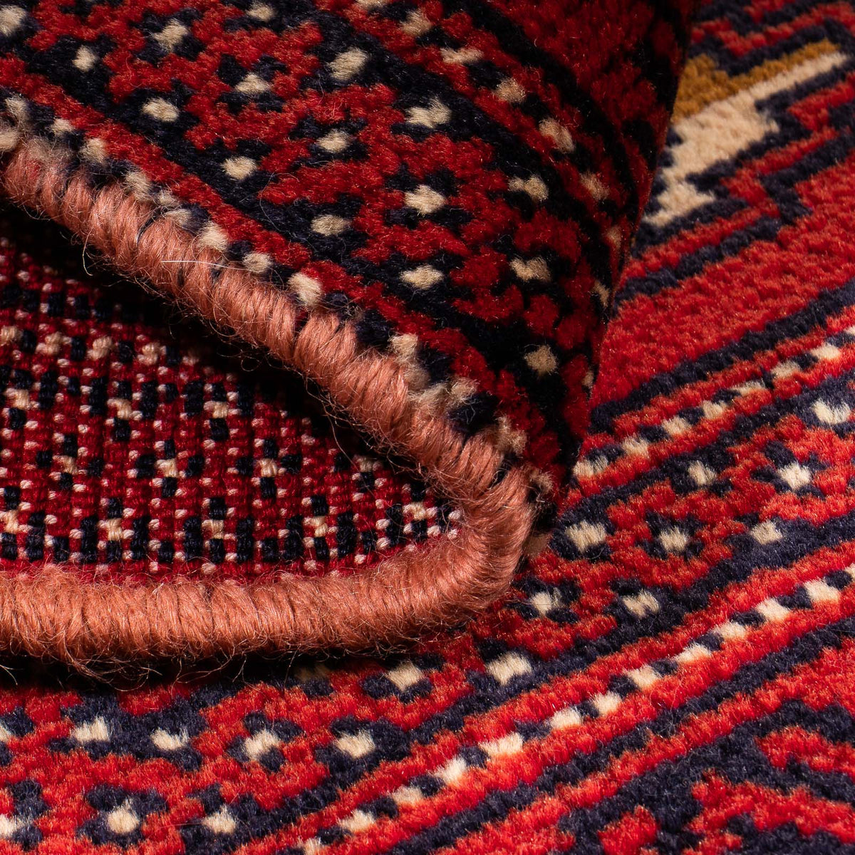 Runner Turkaman Rug - 100 x 50 cm - dark red